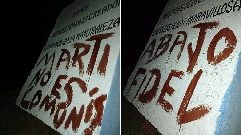 Carteles contra el dictador Fidel Castro en San Antonio de los Baños, Artemisa