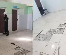 Así se levantó el piso del hospital camagüeyano esta semana