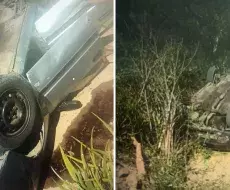 Así quedó el auto tras el accidente en Mayarí