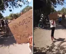 Protesta en Río Cauto por señora detenida arbitrariamente