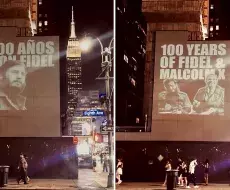 Un polémico anuncio lumínico sobre el dictador Fidel Castro aparece en Nueva York